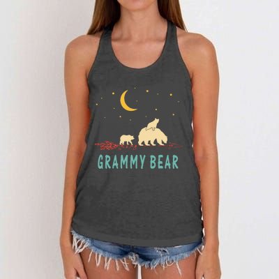 Grammy Bear With 2 Cubs Twice Blessed Grammy Bear Women's Knotted Racerback Tank