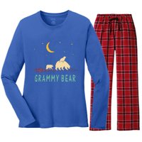 Grammy Bear With 2 Cubs Twice Blessed Grammy Bear Women's Long Sleeve Flannel Pajama Set 