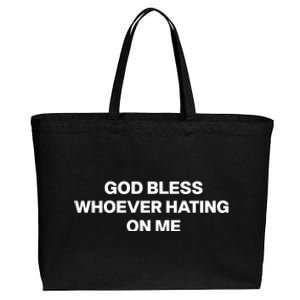 God Bless Whoever Hating On Me Funny Cotton Canvas Jumbo Tote