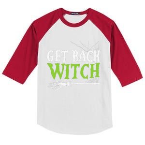 Get Back Witch Trick Or Treat Spooky Couple Halloween Kids Colorblock Raglan Jersey