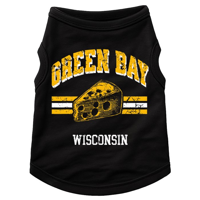 Green Bay Wisconsin Cheesehead Retro Pride Doggie Tank