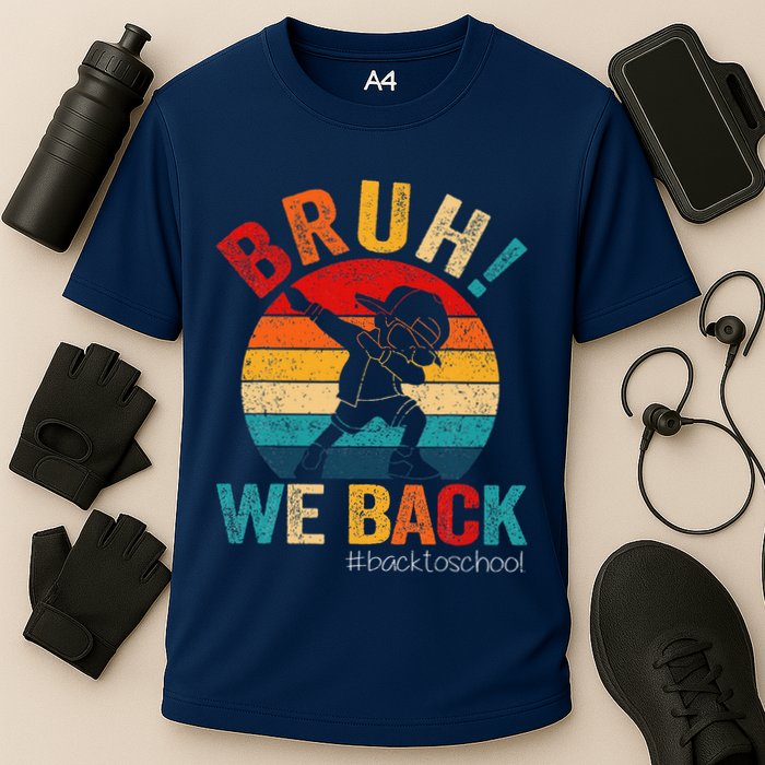 Groovy Bruh We Back Teachers Funny Back To School Cooling Performance Crew T-Shirt