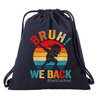 Groovy Bruh We Back Teachers Funny Back To School Drawstring Bag