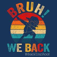 Groovy Bruh We Back Teachers Funny Back To School Flat Bill Trucker Hat