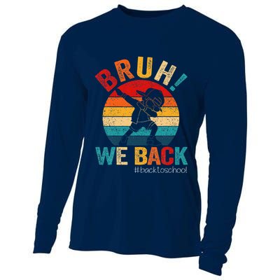 Groovy Bruh We Back Teachers Funny Back To School Cooling Performance Long Sleeve Crew