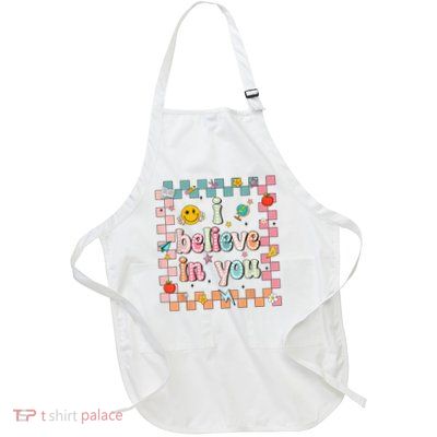 Groovy Believe You Test Testing Day Teacher Full-Length Apron With Pockets