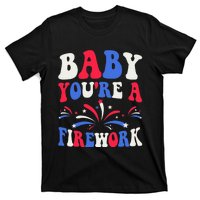 Groovy Baby YouRe A Firework 4th Of July American Flag T-Shirt