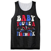 Groovy Baby YouRe A Firework 4th Of July American Flag Mesh Reversible Basketball Jersey Tank