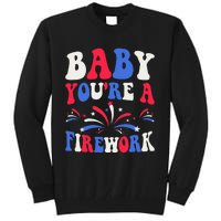 Groovy Baby YouRe A Firework 4th Of July American Flag Tall Sweatshirt