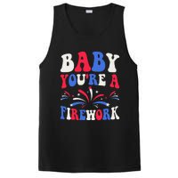 Groovy Baby YouRe A Firework 4th Of July American Flag PosiCharge Competitor Tank