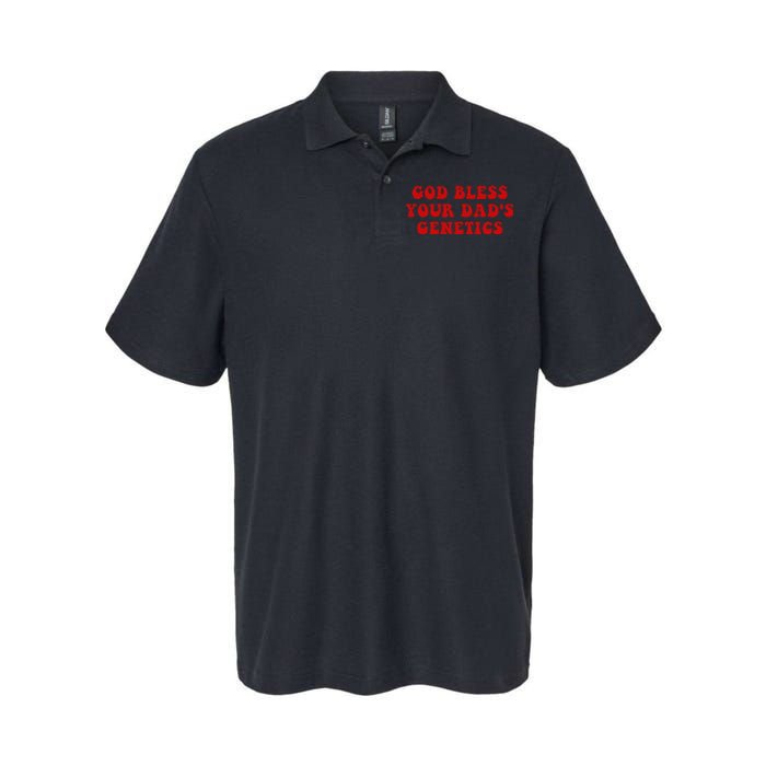 God Bless Your DadS Genetics Softstyle Adult Sport Polo