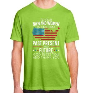 God Bless You And Thank You Usa Flag American Veterans Day Gift Adult ChromaSoft Performance T-Shirt