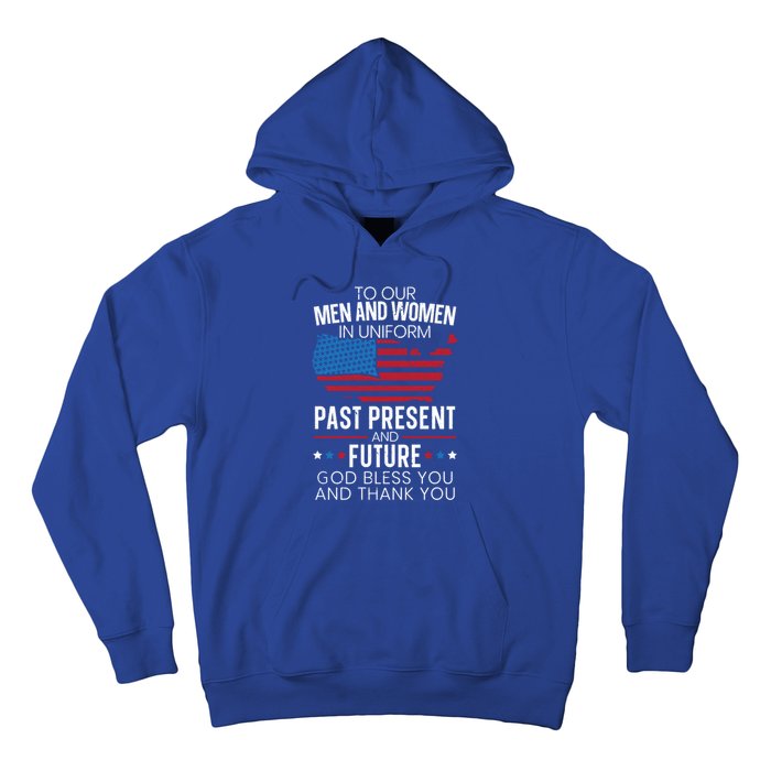 God Bless You And Thank You Usa Flag American Veterans Day Gift Hoodie