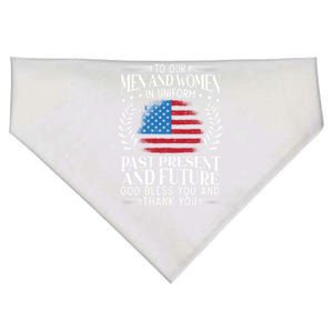 God Bless You And Thank You Usa Flag American Veterans Day Great Gift USA-Made Doggie Bandana