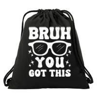 Groovy Bruh You Got This Testing Day Drawstring Bag