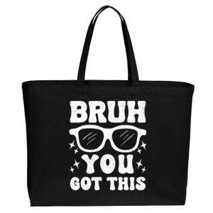 Groovy Bruh You Got This Testing Day Cotton Canvas Jumbo Tote