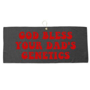 God Bless Your DadS Genetics Large Microfiber Waffle Golf Towel