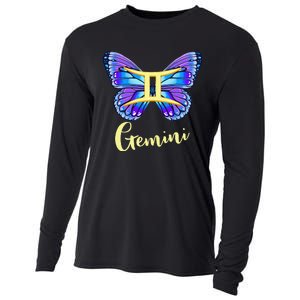 Gemini Butterfly Zodiac Sign of Butterfly Wings for Wo Cooling Performance Long Sleeve Crew