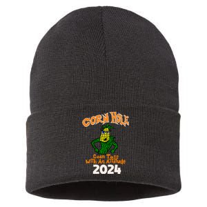 Geis Cornhole 2024 Awesome Cornhole Tournament T’S 2024 Sustainable Knit Beanie