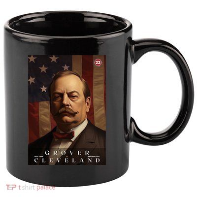 Grover Cleveland 22nd President Of The United States Portrait 11oz C Handle Ceramic Mug