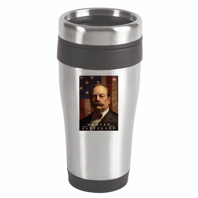 Grover Cleveland 22nd President Of The United States Portrait 16oz Travel Tumbler