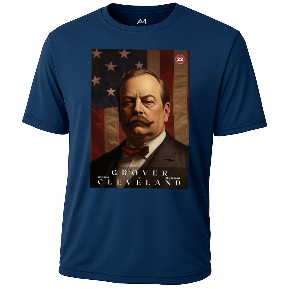 Grover Cleveland 22nd President Of The United States Portrait Cooling Performance Crew T-Shirt