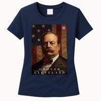 Grover Cleveland 22nd President Of The United States Portrait Womens T-Shirt