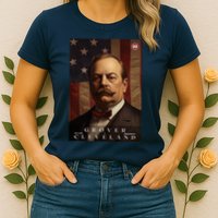 Grover Cleveland 22nd President Of The United States Portrait Womens T-Shirt