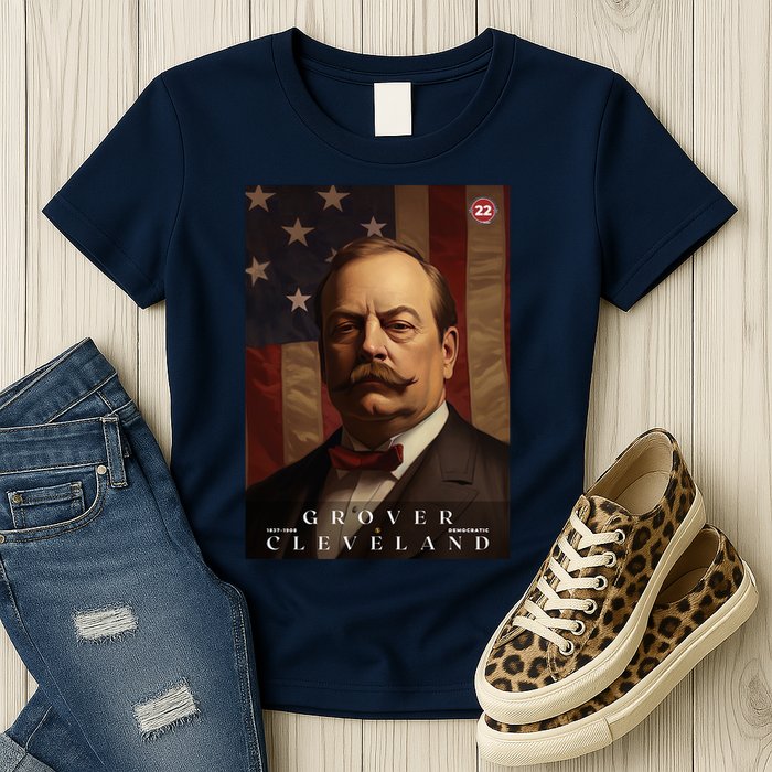 Grover Cleveland 22nd President Of The United States Portrait Womens T-Shirt