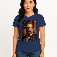 Grover Cleveland 22nd President Of The United States Portrait Womens T-Shirt