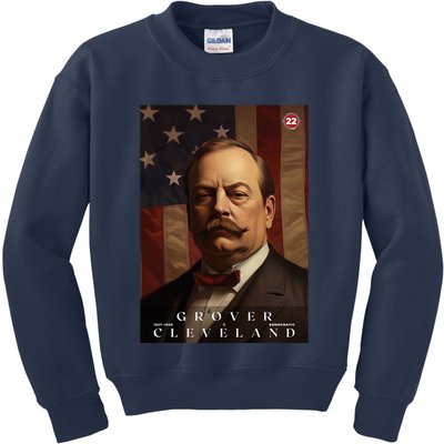 Grover Cleveland 22nd President Of The United States Portrait Kids Sweatshirt
