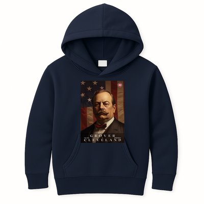 Grover Cleveland 22nd President Of The United States Portrait Kids Hoodie