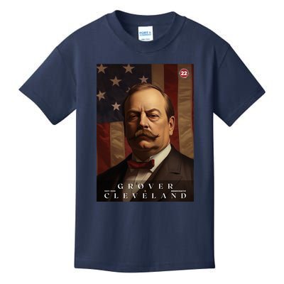 Grover Cleveland 22nd President Of The United States Portrait Kids T-Shirt