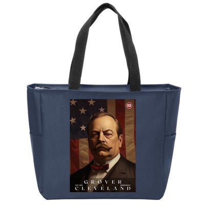 Grover Cleveland 22nd President Of The United States Portrait Zip Tote Bag