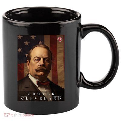 Grover Cleveland 24th President Of The United States Portrait 11oz C Handle Ceramic Mug