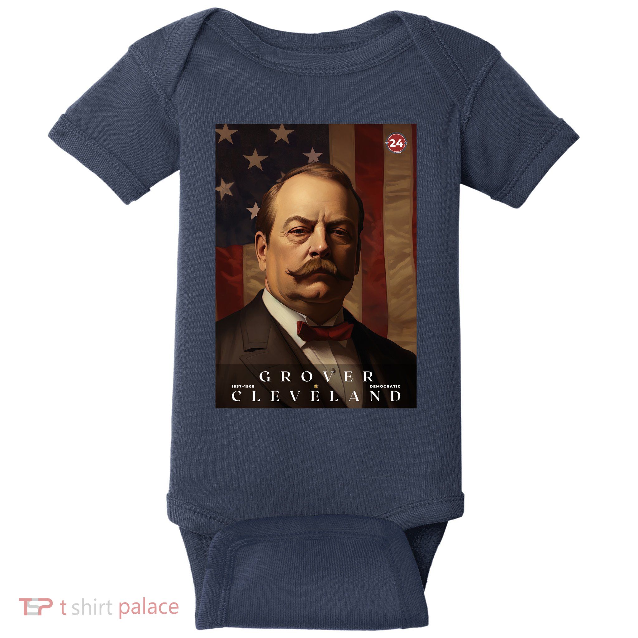 Grover Cleveland 24th President Of The United States Portrait Baby Bodysuit