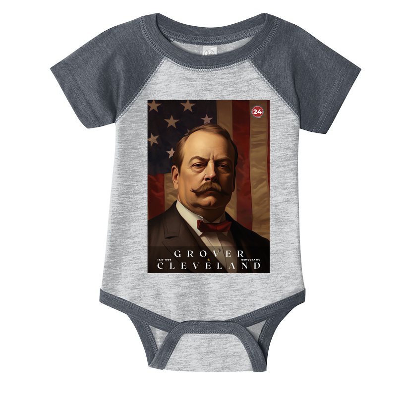 Grover Cleveland 24th President Of The United States Portrait Infant Baby Jersey Bodysuit