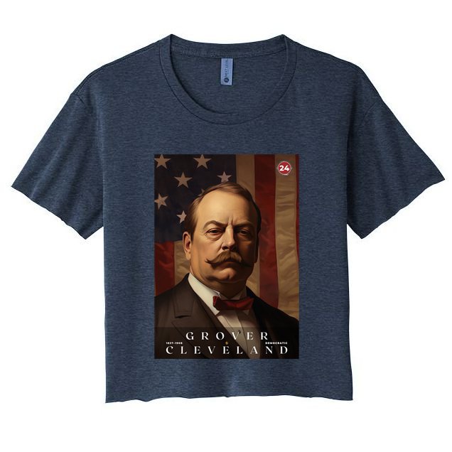 Grover Cleveland 24th President Of The United States Portrait Crop Top