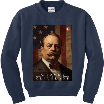 Grover Cleveland 24th President Of The United States Portrait Kids Sweatshirt