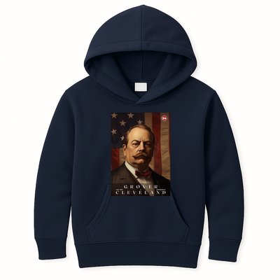 Grover Cleveland 24th President Of The United States Portrait Kids Hoodie