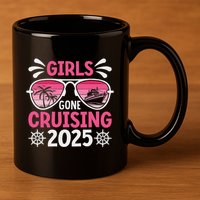 Gone Cruising 2025 Vacation Trip Matching Group 11oz C Handle Ceramic Mug