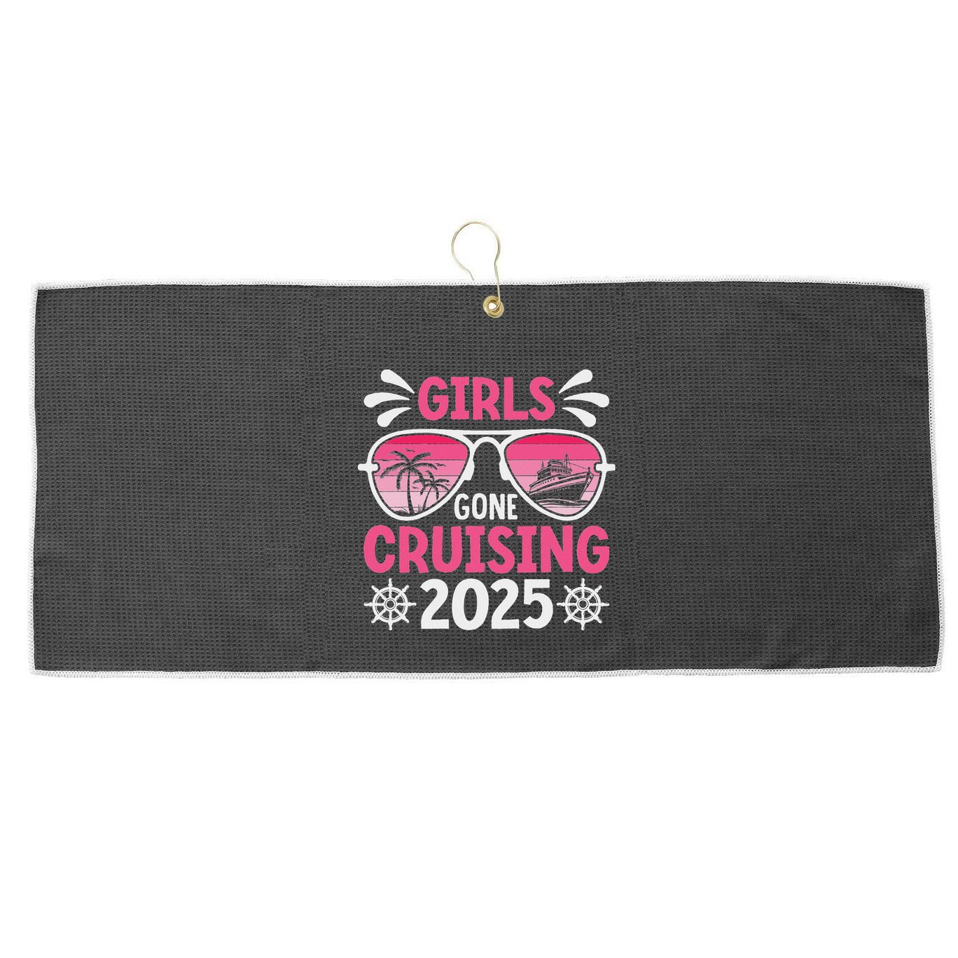 Gone Cruising 2025 Vacation Trip Matching Group Large Microfiber Waffle Golf Towel