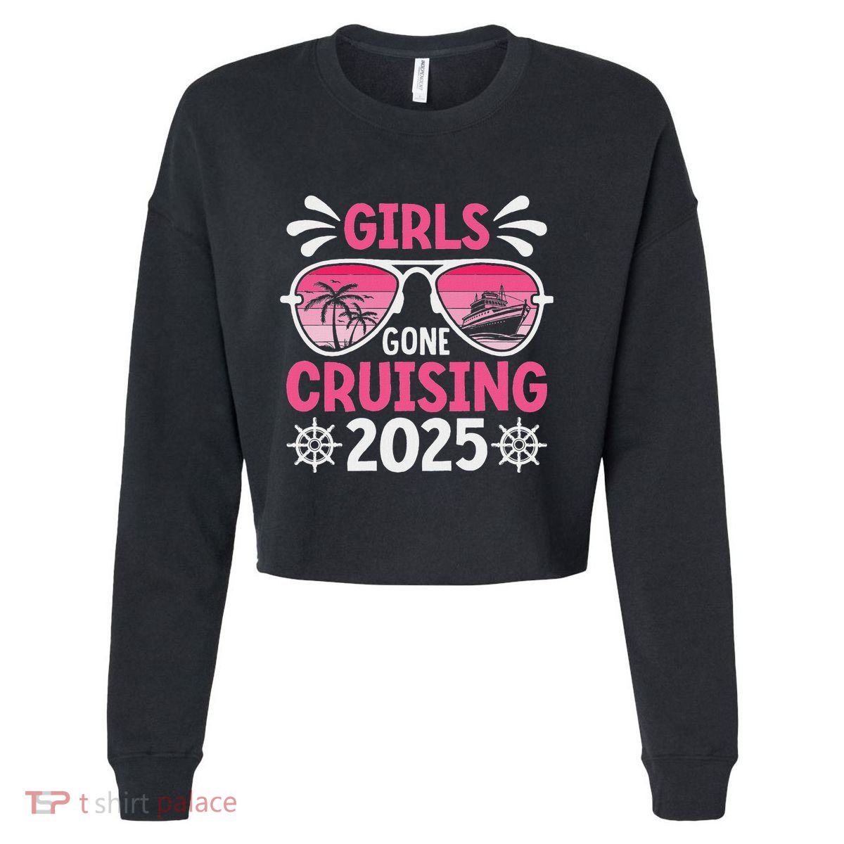 Gone Cruising 2025 Vacation Trip Matching Group Cropped Pullover Crew