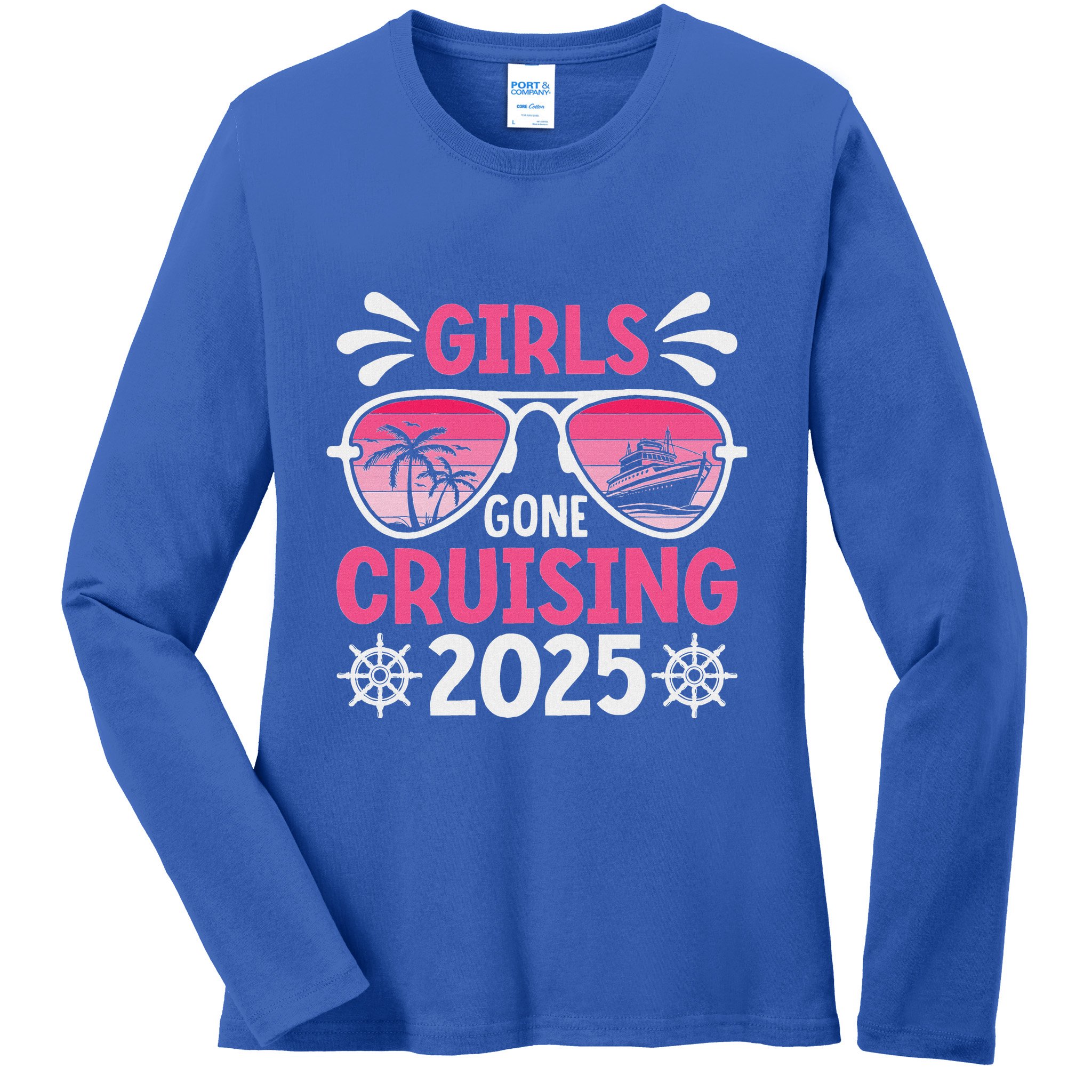 Gone Cruising 2025 Vacation Trip Matching Group Ladies Long Sleeve Shirt