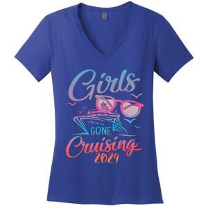 Gone Cruising 2024 Vacation Party Cruise Women's V-Neck T-Shirt