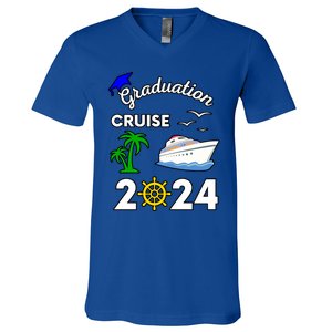 Graduation Cruise 2024 Ship Boat Vacation Summer Vacation Gift V-Neck T-Shirt