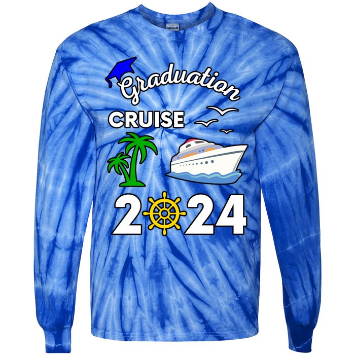 Graduation Cruise 2024 Ship Boat Vacation Summer Vacation Gift Tie-Dye Long Sleeve Shirt