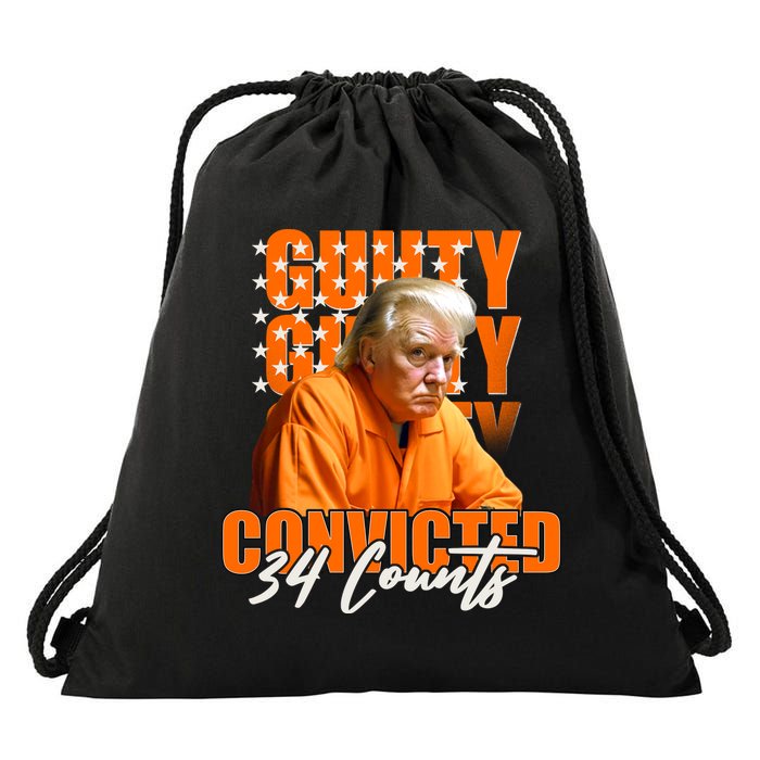 Guilty Convicted 34 Counts Trump Drawstring Bag