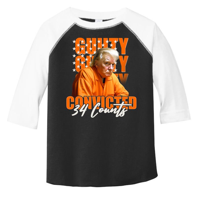Guilty Convicted 34 Counts Trump Toddler Fine Jersey T-Shirt