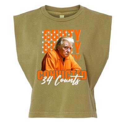 Guilty Convicted 34 Counts Trump Garment-Dyed Women's Muscle Tee